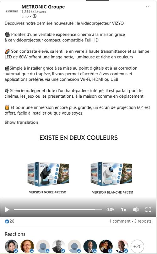 Latest company case about French Brand Achieves Strong Market Response with 10,000+ Units of J1 LCD Projector