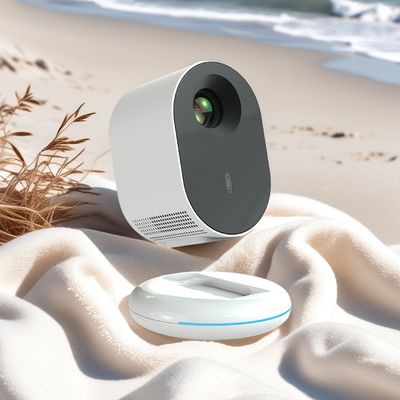 Quality  C1 White Mini Outdoor Projector 20000mAh Lithium Battery Powered Outdoor Projector Smart factory