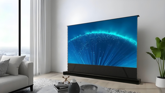 Quality  Foldable Electric Floor Projector Screen 72 Inch -150 Inch Portable Projector Screen factory