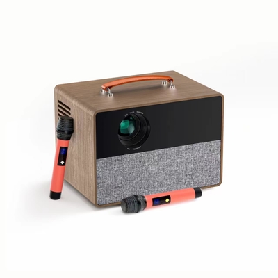 V1 Karaoke Projector 1080P Projector 100W Hi-Fi Sound Dual Wireless Mics Android 9.0
