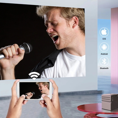 Ehomm T1 Karaoke Android 1080P Projector , Smart Home Theater Projector 200 ANSI Lumens