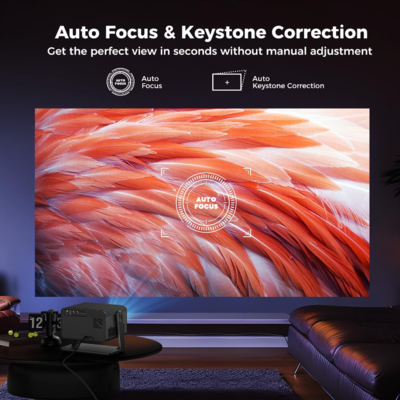 H3 White 360° Rotating Projector 1080P Voice Control Android TV Smart Projector