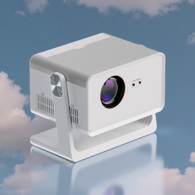H3 White Rotating 1080P Android Projector , Smart Home Cinema Projector
