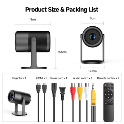 2025 Upgraded J1 Dark Gray Freestyle Portable FHD Projector Android 11.0 1+16G 150 ANSI Lumens Projector