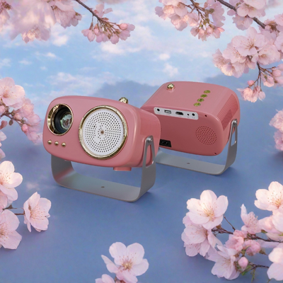 Ehomm K2 Pink 720P Mini Projector Android 11.0 360° Freestyle Smart Projector