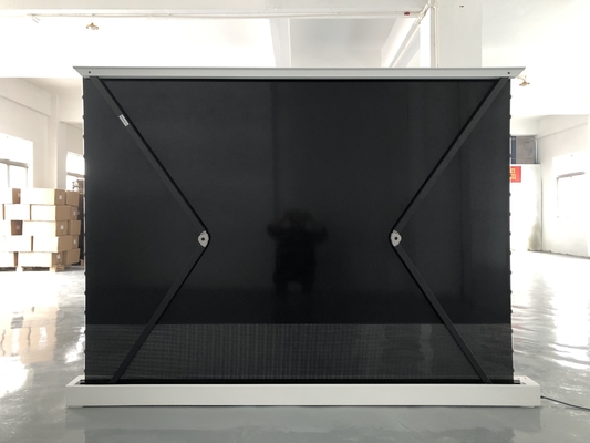 Ultra Quiet Electric Floor Rising Projector Screen , CBSP Material Tensioned Projector Screen