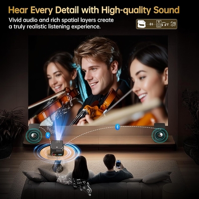D2 Dark Gray FHD 1080P Projector Voice Control Ambient Light Projector 180° Rotating