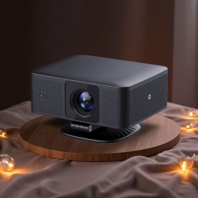 Mini Flip Projector with 180° Ceiling Projection, 250-300 ANSI Lumens Brightness, and 720P HD Resolution with 4K Support