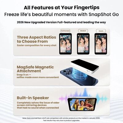 SnapShot Go – Rear Camera Selfie Controller with Real-Time Screen Mirroring