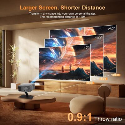 B1 Dark Grey 1080P Smart Projector | 300 ANSI Lumens | Ultra-Portable 0.85kg | 0.9 Short Throw — 2.2m for 100" | 180° Flip | Android 14.0 | Auto Correction