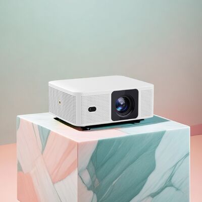 B1 White 1080P Smart Projector | 300 ANSI Lumens | 0.85kg Ultra-Portable | 0.9 Short Throw — 100" from 2.2m | Auto Focus + Keystone + Screen Fit + Obstacle Avoidance | Android 14.0